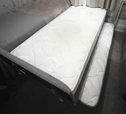 Photo of free Guest trundle bed single/double with mattresses, grey (Fareham PO16) #2