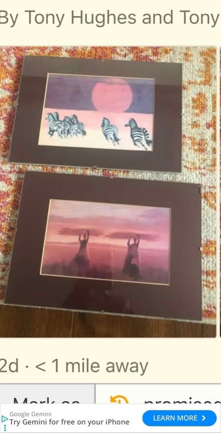 Photo of free 2 African prints in glass frames #2 (Bedfont TW14) #1