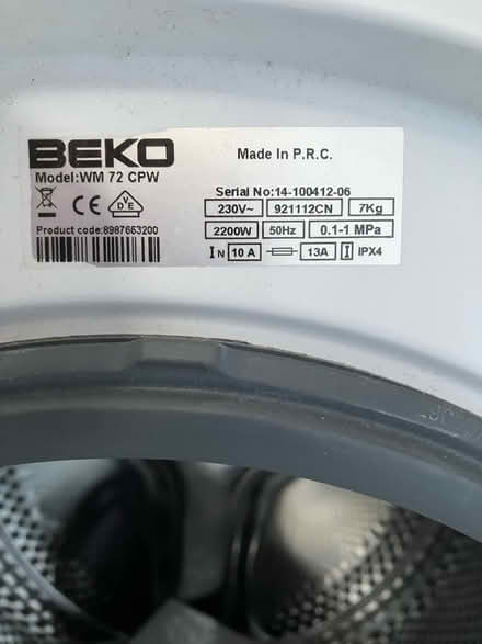 Photo of free Beko washing machine WM 72 CPW (Oulton, Lowestoft NR32) #4