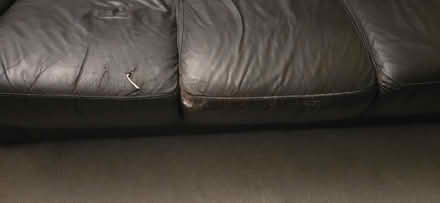 Photo of free Dark brown sofa settee 3 seater leather (Winterton DN15) #2