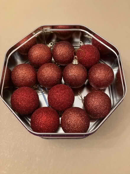 Photo of free Red tree decorations (Madeley TF7) #1