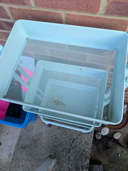 Photo of free Turquoise Metal Trolley (Barkham RG41) #2