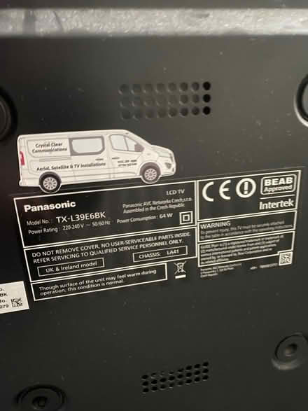 Photo of free Damaged panasonic TX-L39E6BK TV (Bensham NE8) #3