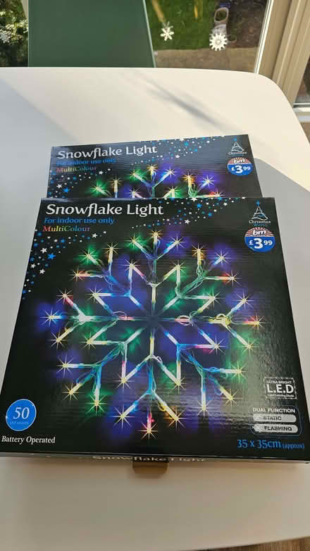 Photo of free Two New Battery Operated Christmas Snowflake Lights (Didsbury M20) #1