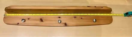 Photo of free Pine shelf 80cm, 3 hooks (M33 near Sale Grammar School) #1