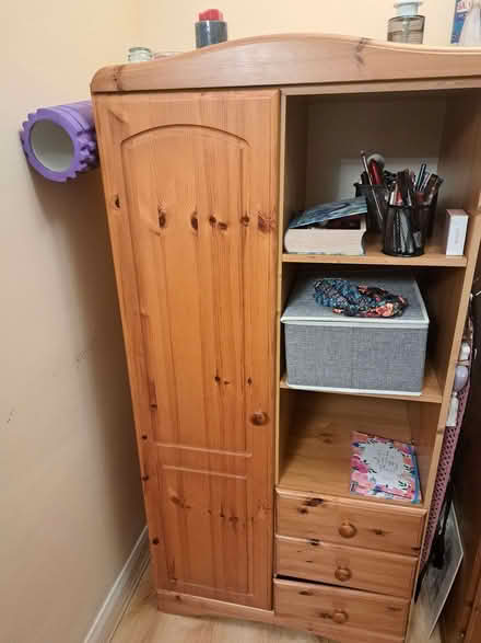 Photo of free A small oak wardrobe and /or a bedside cabinet (Notting Hill W11) #4