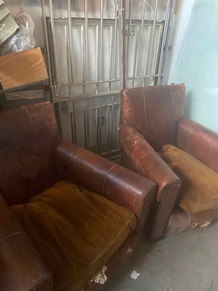 Photo of free Vintage leather armchairs need TLC (London E15) #1