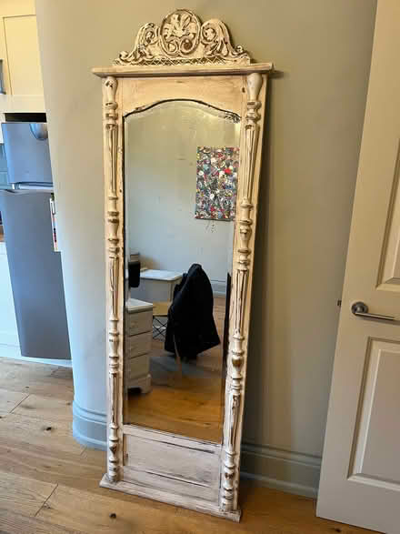 Photo of free Standing wooden mirror (Kensington W14) #1