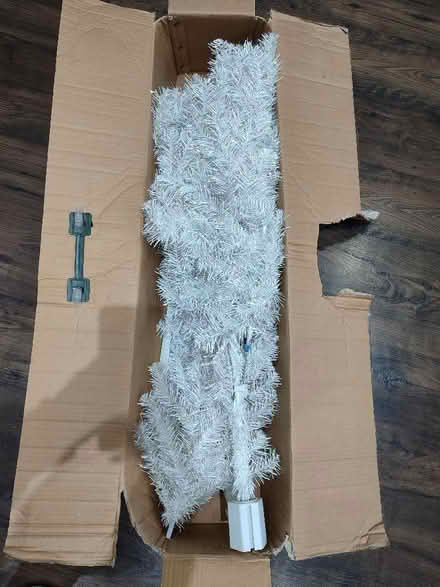 Photo of free White artificial Christmas tree (Mow Cop ST7) #3