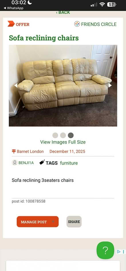 Photo of free Sofa Chairs (Barnet EN4) #3