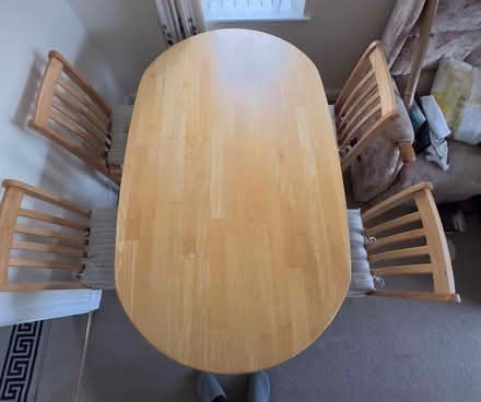 Photo of free Table with 4 chairs and cushion (Stanground) #1