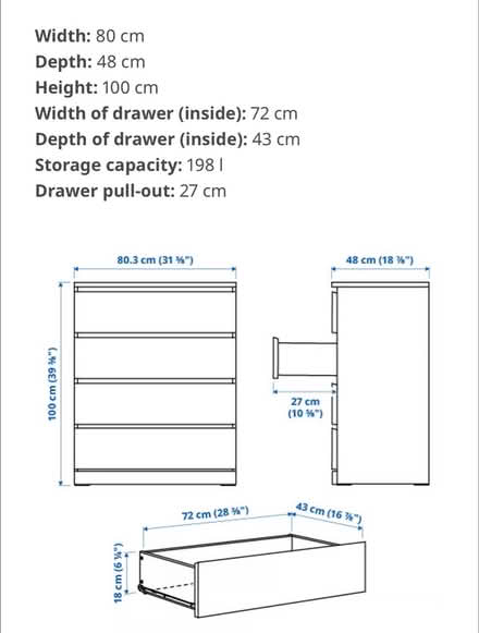 Photo of free IKEA black Malm chest of drawers (Kingston upon Thames KT3) #1