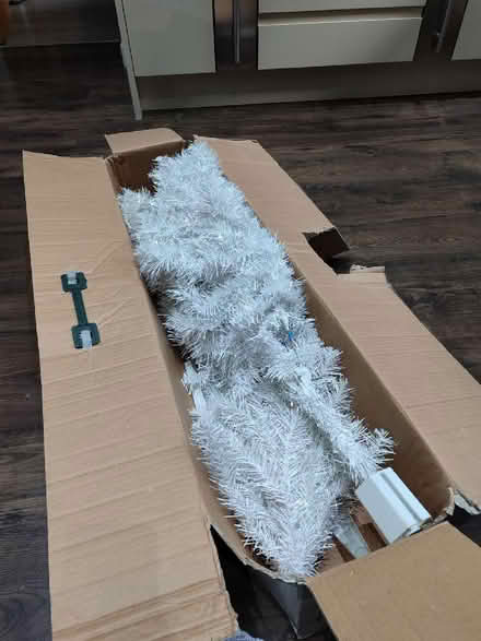 Photo of free White artificial Christmas tree (Mow Cop ST7) #2