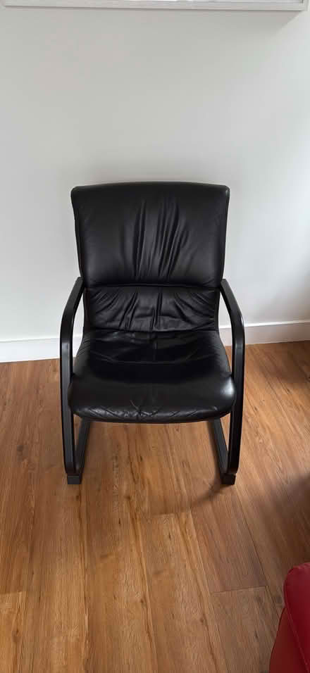 Photo of free Black leather cantilever armchair (Southbourne BH6) #1