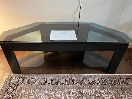 Photo of free Black glass and Wood TV stand (Baseline & Merivale) #1