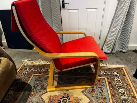Photo of free A stylish Ikea sprung chair -red cushion (Bourne PE10) #1