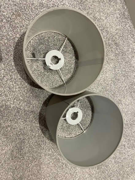 Photo of free 2 pale grey lamp shades (Woodhouse S13) #2