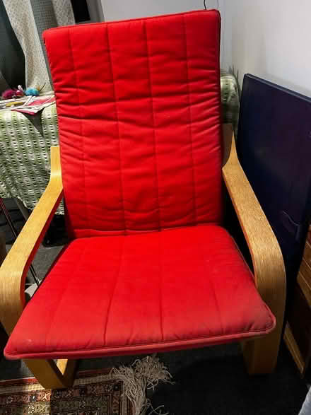 Photo of free A stylish Ikea sprung chair -red cushion (Bourne PE10) #2