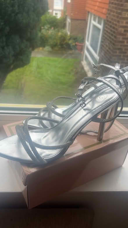 Photo of free Silver heels size 5 (Coulsdon town station) #1