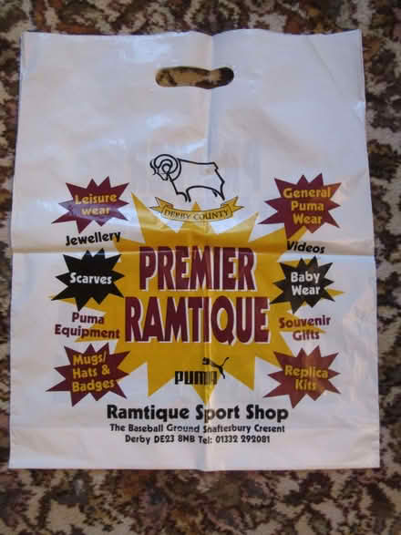 Photo of free Derby County plastic shopping bag (Littleover DE23) #1