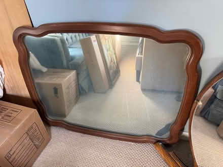 Photo of free Antique Wood vanity and mirror (19711) #2