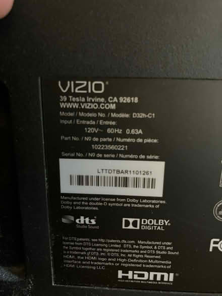 Photo of free Vizio 32” tv, backlight not working (St Clair and Avenue Road) #1