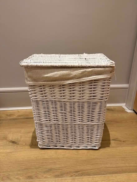 Photo of free White Wicker Laundry Basket (Carrickmines) #1
