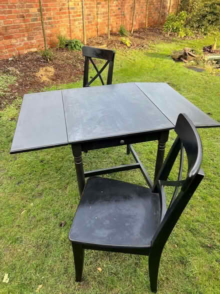 Photo of free Ikea Ingolf table and 2 chairs (Appleton Thorn WA4) #2