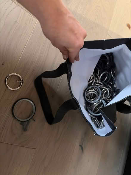 Photo of free Lots of curtain rings, black and silver (Great Boughton CH3) #1