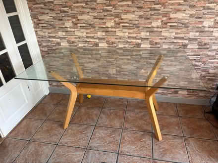 Photo of free Glass wooden table (Perry barr B42) #1