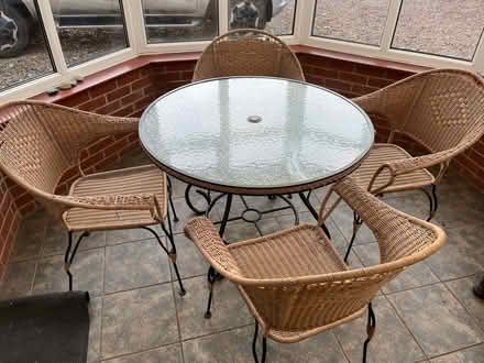 Photo of free Glass table and 4 chairs (Hougham NG32) #1