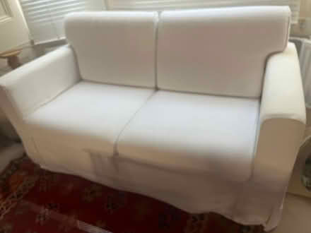 Photo of free Small ikea two seater sofa with loose cover - clean and in good condition must be collected by the end of tomorrow. Already dismantled (Shepherds Bush W6) #3