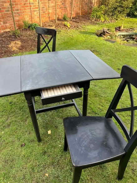 Photo of free Ikea Ingolf table and 2 chairs (Appleton Thorn WA4) #3