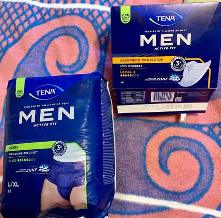 Photo of free Tena Men’s pants, protective pads (Maidenhead riverside SL6 8QN) #1