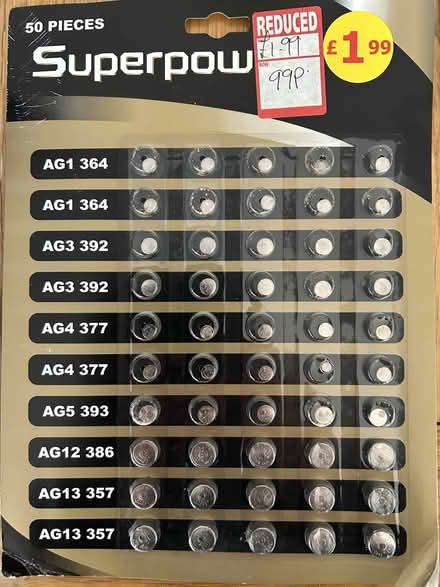 Photo of free Tray of 50 small (button) batteries (Dorking RH4) #1