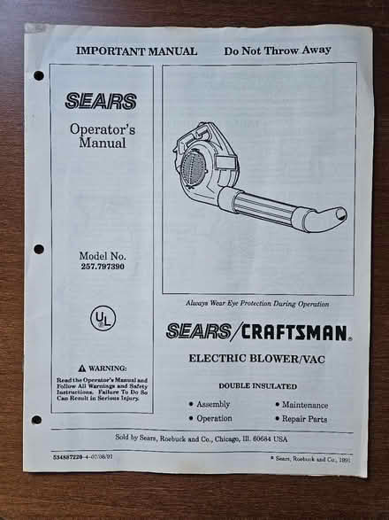 Photo of free Craftsman leaf blower vacuum (cord) (SW Santa Clara) #3