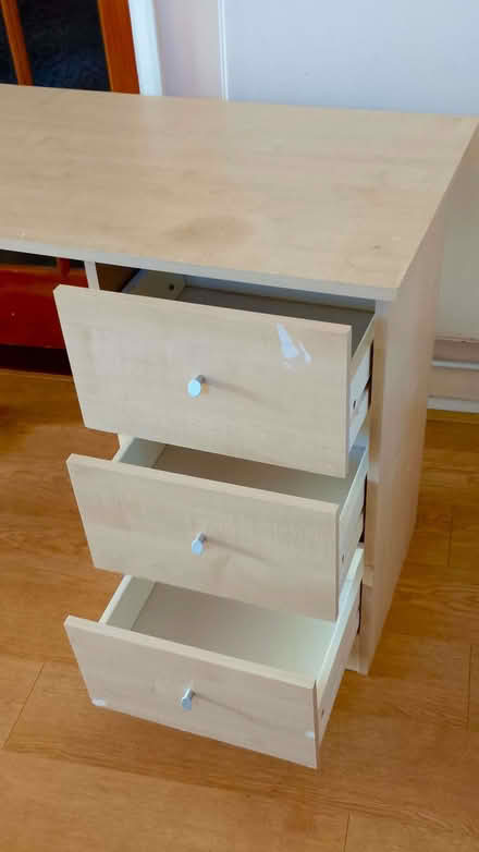 Photo of free MDF Desk with 3 Drawers and Shelves (IP5) #1