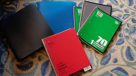 Photo of free 4 lined notebooks, 2 binders (Somerville, off Cedar St) #1