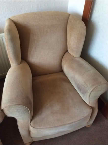 Photo of free Sofa 2 x Chairs + foot stool (Le33dt.) #2