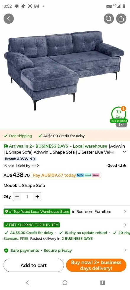 Photo of free 1 couch 1 sitter (Bellfield) #2