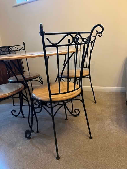 Photo of free Wood & wrought iron table + chairs (Godalming GU7) #3