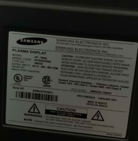 Photo of free 50” Samsung Plasma TV - HP-T5054 (Los Gatos/Saratoga) #4