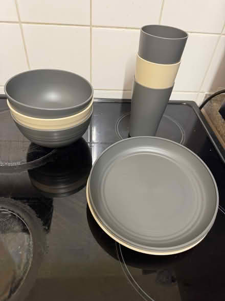 Photo of free Plastic 3cups 3small plates 3bowls (Finsbury Park N7) #2