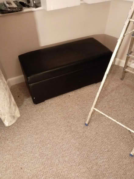 Photo of free Black storage ottoman (M32 Stretford) #1
