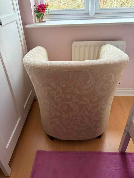 Photo of free Beige chenille tub chair (Rooksdown RG24) #1