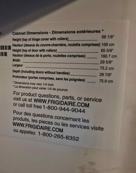 Photo of free Frigidaire Refrigerator (Gardenville/Waltherson 21206) #3