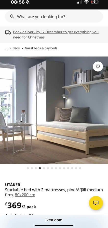 Photo of free UTÅKER Stackable bed with 2 mattresses, pine/Åfjäll medium firm, 80x200 cm (Woburn Sands MK17) #1