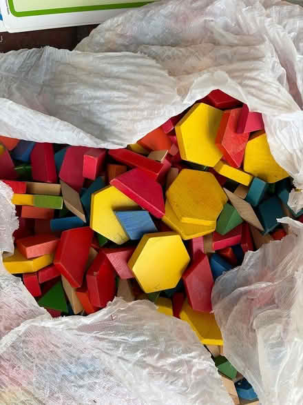 Photo of free Wooden shaped blocks with pictures (Bascom/Union Campbell) #1