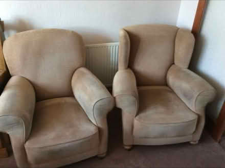 Photo of free Sofa 2 x Chairs + foot stool (Le33dt.) #1