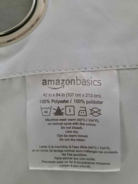 Photo of free 2 white blackout curtain panels (20747) #1